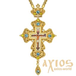 Pectoral cross with brass ornaments - фото