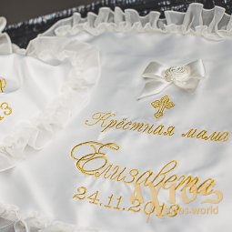 Embroidery on napkins (crp and name, crm and name), in gold (17) - фото