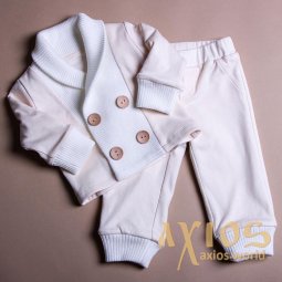 Suit - two with a collar, milk color (nb_004) - фото