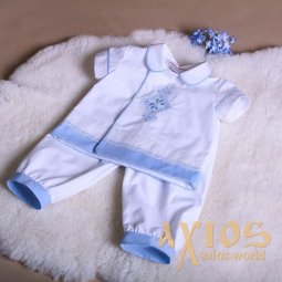 Baptismal costume for boy Luka, with embroidery (8005) - фото