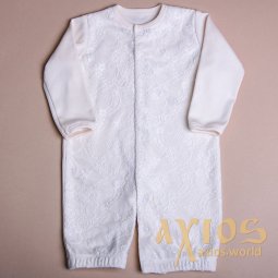 Pajamas with guipure, milky color (lil_004) - фото