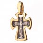 Native cross «Save and save», silver 925 ° with blackening, 25x19 mm, O 131813