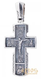 The cross «Crucifixion», silver 925 °, with blackening 50x25 mm, О 132346 - фото
