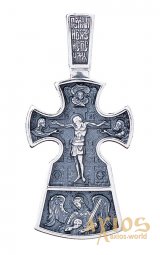 The cross «Crucifixion. A prudent thief» silver 925 with black, 36x17mm, O 13601 - фото