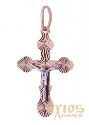The cross «Crucifixion», gold 585, 15x10mm, О п01176 - фото