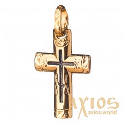 Neck cross, silver 925, with gilding and blackening, 33x16mm, O 131745 - фото
