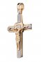 Silver cross from white and yellow gold 585 ° Op01964