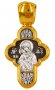 Cross The Crucifixion of Christ. The Vladimir Icon of the Mother of God. Silver with gilding, 24x12 mm