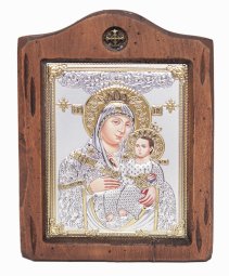 Icon of the Mother of God of Bethlehem, Italian frame №2, 13x17 cm, alder tree - фото