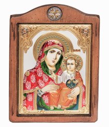 Icon of the Mother of God of Jerusalem, Italian frame №3, enamel, 17x21 cm, alder tree - фото