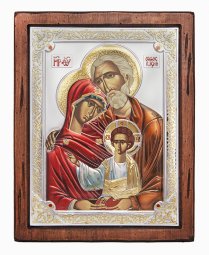 The Holy Family Icon, Italian frame №4, enamel, 25x30 cm, alder tree - фото