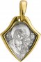 The image of the Mother of God "Kazanskaya" diamond-shaped, silver 925° gilt