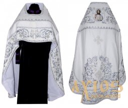 Priestly vestments, embroidered on white velvetembroidery  - фото