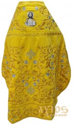 Priest vestments, yellowt velvet, golden embroidery - фото