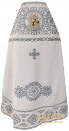 Priest`s vestments, white gabardine, embroidered lace - фото