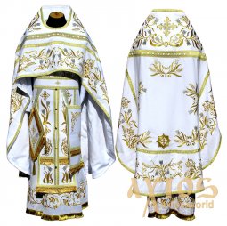 Priest Vestments, embroidered on white gabardine R 018m - фото
