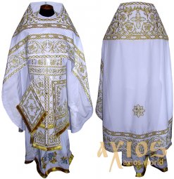 Priest  Vestments, Embroidered on White gabardine, Gallon is Embroidered R074m (v) - фото