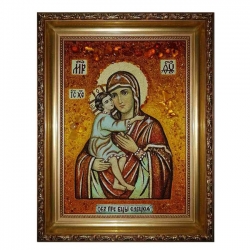 Amber Icon of the Blessed Virgin Eletskaya 30x40 cm Amber Icon of the Blessed Virgin Eletskaya 30x40 cm - фото