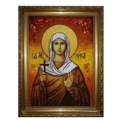 Amber Icon The Holy Martyr Nika 80x120 cm Amber Icon The Holy Martyr Nika 80x120 cm - фото