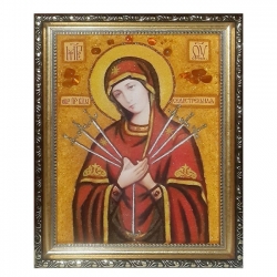 Amber Icon of the Holy Mother Seven Sisters 80x120 cm Amber Icon of the Holy Mother Seven Sisters 80x120 cm - фото