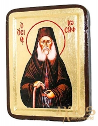 Икона Преподобный Иосиф Исихаст Греческий стиль в позолоте  без шкатулки - фото