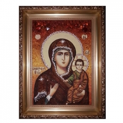 Amber Icon of the Blessed Virgin Mary of Vlaherna 15x20 cm Amber Icon of the Blessed Virgin Mary of Vlaherna 15x20 cm - фото