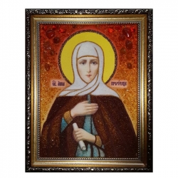 Amber Icon Holy Prophetess Anna 15x20 cm - фото