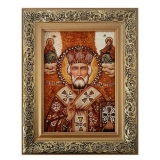 The Amber Icon Saint Nicholas the Wonderworker 30x40 cm