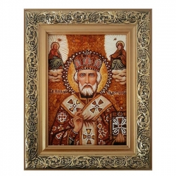 The Amber Icon Saint Nicholas the Wonderworker 15x20 cm The Amber Icon Saint Nicholas the Wonderworker 15x20 cm - фото