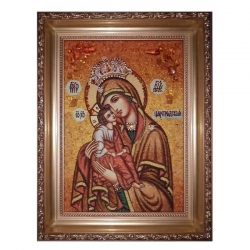 The Amber Icon of the Blessed Virgin Mary of Tzaregrad 15x20 cm The Amber Icon of the Blessed Virgin Mary of Tzaregrad 15x20 cm - фото
