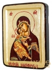 Икона Пресвятая Богородица Владимирская Греческий стиль в позолоте  без шкатулки