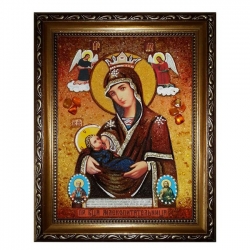 Amber Icon of the Mother of God Mammal 30x40 cm Amber Icon of the Mother of God Mammal 30x40 cm - фото
