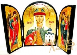 The icon under the old days The Holy Princess Olga Skladen triple 14x10 cm The icon under the old days The Holy Princess Olga Skladen triple 14x10 cm - фото