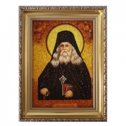 Amber Icon of the Reverend Lion of Optina 60x80 cm Amber Icon of the Reverend Lion of Optina 60x80 cm - фото