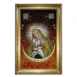 Amber Icon of the Most Holy Theotokos of the City of Ostrobramskaya 30x40 cm Amber Icon of the Most Holy Theotokos of the City of Ostrobramskaya 30x40 cm - фото