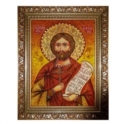 Amber Icon Holy Martyr Nazarius Roman 60x80 cm - фото