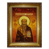 Amber Icon of the Blessed Jerome 15x20 cm