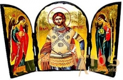 Icon under the antiquity Saint Artemije Antioch Skladen triple 14x10 cm - фото