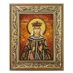 Amber icon Saint Milica Serbian 15x20 cm Amber icon Saint Milica Serbian 15x20 cm - фото