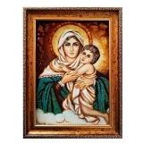 Amber Icon of the Blessed Virgin with Child Jesus 80x120 cm
