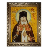 Amber icon Saint and Healer Luka Krymsky 30x40 cm
