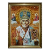 The Amber Icon Saint Nicholas the Wonderworker 15x20 cm
