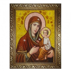 The Amber Icon of the Blessed Virgin Mary Tikhvin 80x120 cm - фото