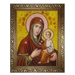 The Amber Icon of the Blessed Virgin Mary Tikhvin 80x120 cm The Amber Icon of the Blessed Virgin Mary Tikhvin 80x120 cm - фото