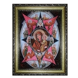 Amber Icon of the Blessed Virgin Mary Burning Bush 30x40 cm