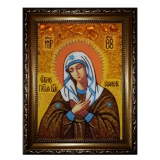 Amber Icon of the Most Holy Theotokos Temptation of 15x20 cm