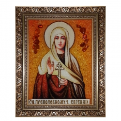 The Amber Icon of the Holy Martyr Eugene 15x20 cm The Amber Icon of the Holy Martyr Eugene 15x20 cm - фото