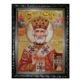 Янтарная икона Святитель Николай Чудотворец 80x120 см