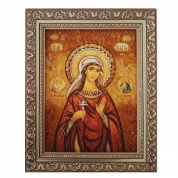 Amber Icon Holy Martyr Pelageya 60x80 cm - фото