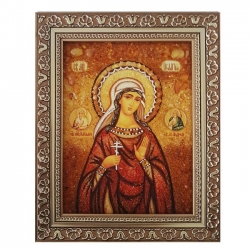 Amber Icon Holy Martyr Pelageya 40x60 cm Amber Icon Holy Martyr Pelageya 40x60 cm - фото